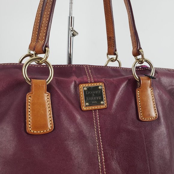 Dooney & Bourke Leather Maroon & Navy Purse - Picture 8 of 8